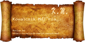 Kovalcsik Mária névjegykártya
