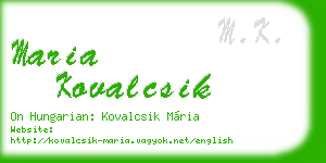 maria kovalcsik business card